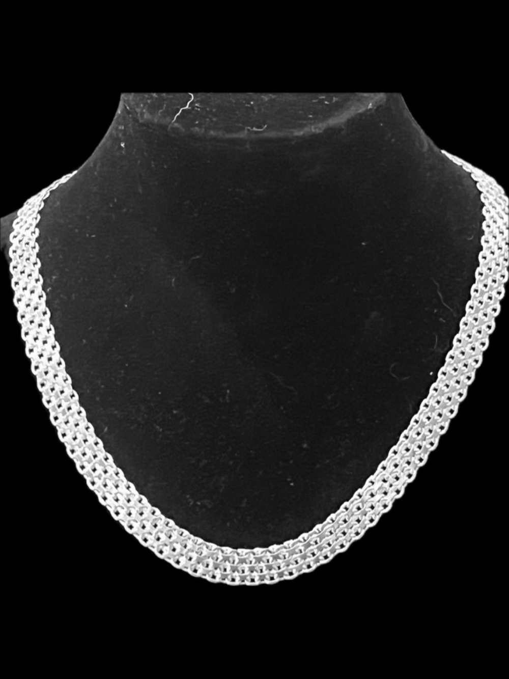 sterling silver vintage diamond cut Bismark statement estate necklace QVC